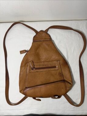 Tignanello Caramel Brown Leather Sling Bag